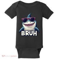 Unny Shark Meme Bruh Teenager Humor Baby Bodysuit thumb 0