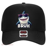 Unny Shark Meme Bruh Teenager Humor Hat thumb 0