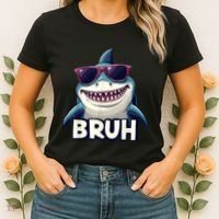 Unny Shark Meme Bruh Teenager Humor Women's T-Shirt thumb 2