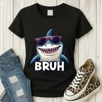 Unny Shark Meme Bruh Teenager Humor Women's T-Shirt thumb 3