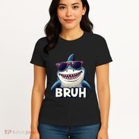 Unny Shark Meme Bruh Teenager Humor Women's T-Shirt thumb 4