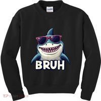 Unny Shark Meme Bruh Teenager Humor Kids Sweatshirt thumb 0