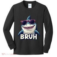 Unny Shark Meme Bruh Teenager Humor Kids Long Sleeve Shirt thumb 0