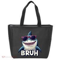 Unny Shark Meme Bruh Teenager Humor Tote Bag thumb 0