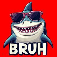 Unny Shark Meme Bruh Teenager Humor Santa Hat thumb 1