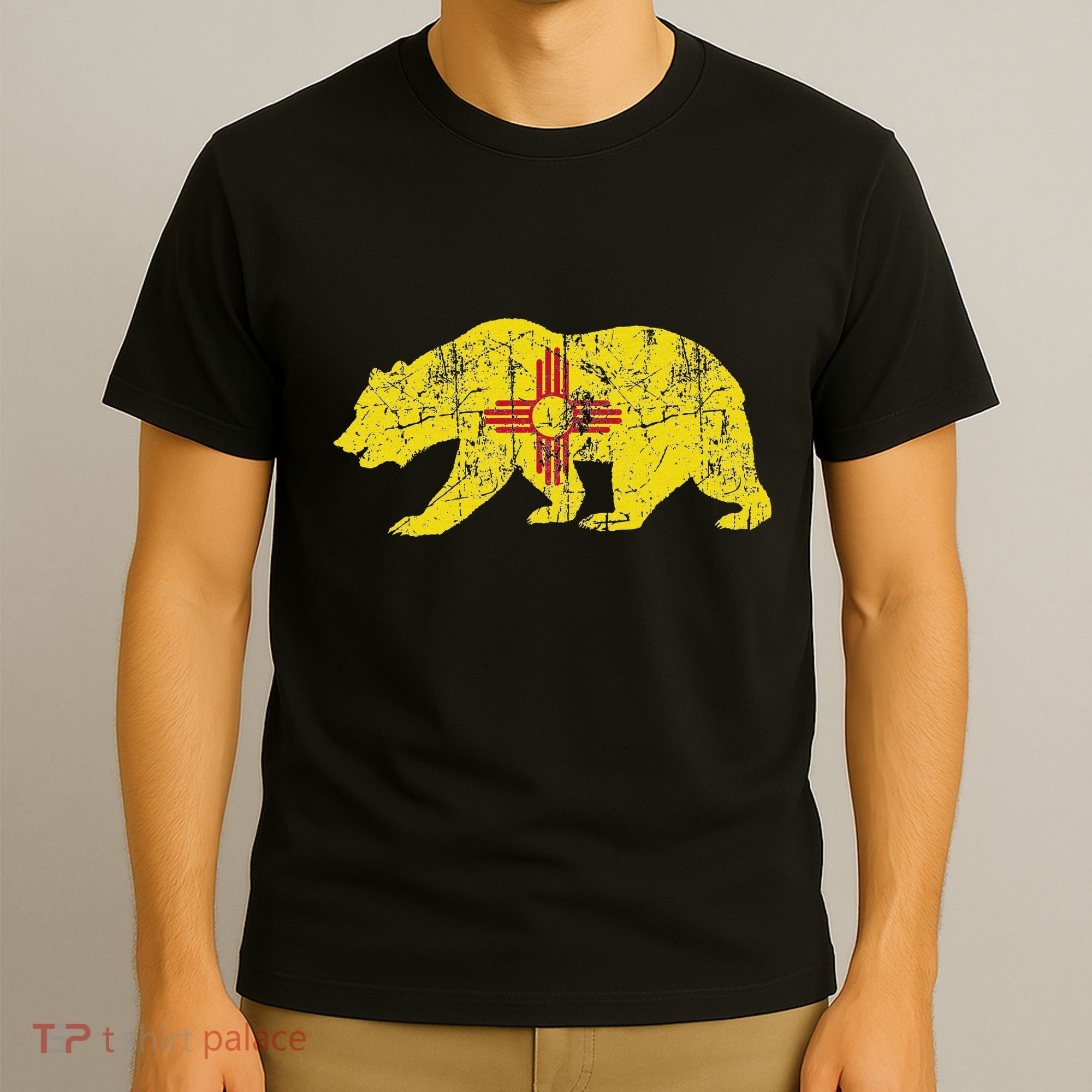 Usa State New Mexico Flag Bear Red Zia Sun Symbol T-Shirt