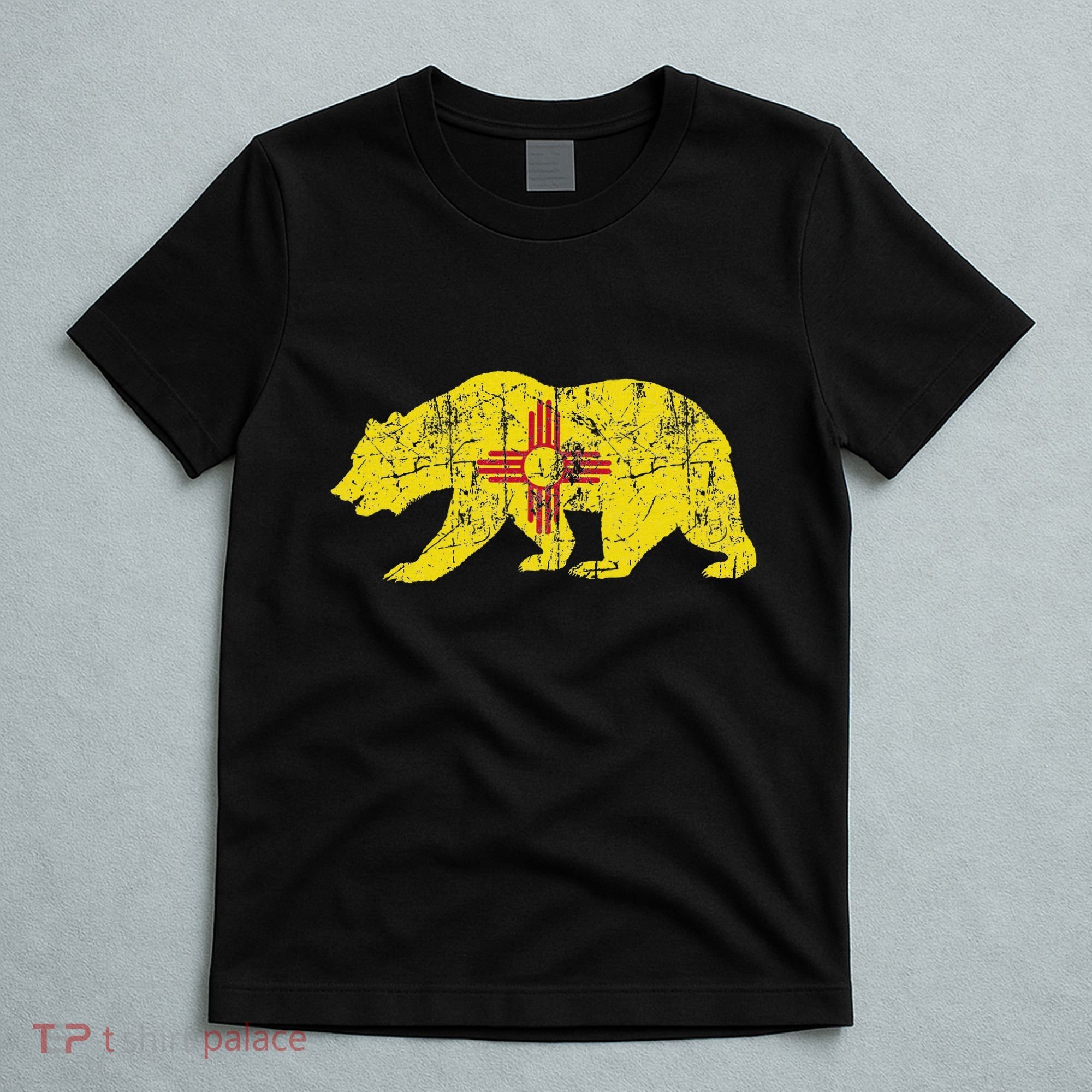 Usa State New Mexico Flag Bear Red Zia Sun Symbol T-Shirt