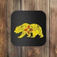 Usa State New Mexico Flag Bear Red Zia Sun Symbol Coaster thumb 0