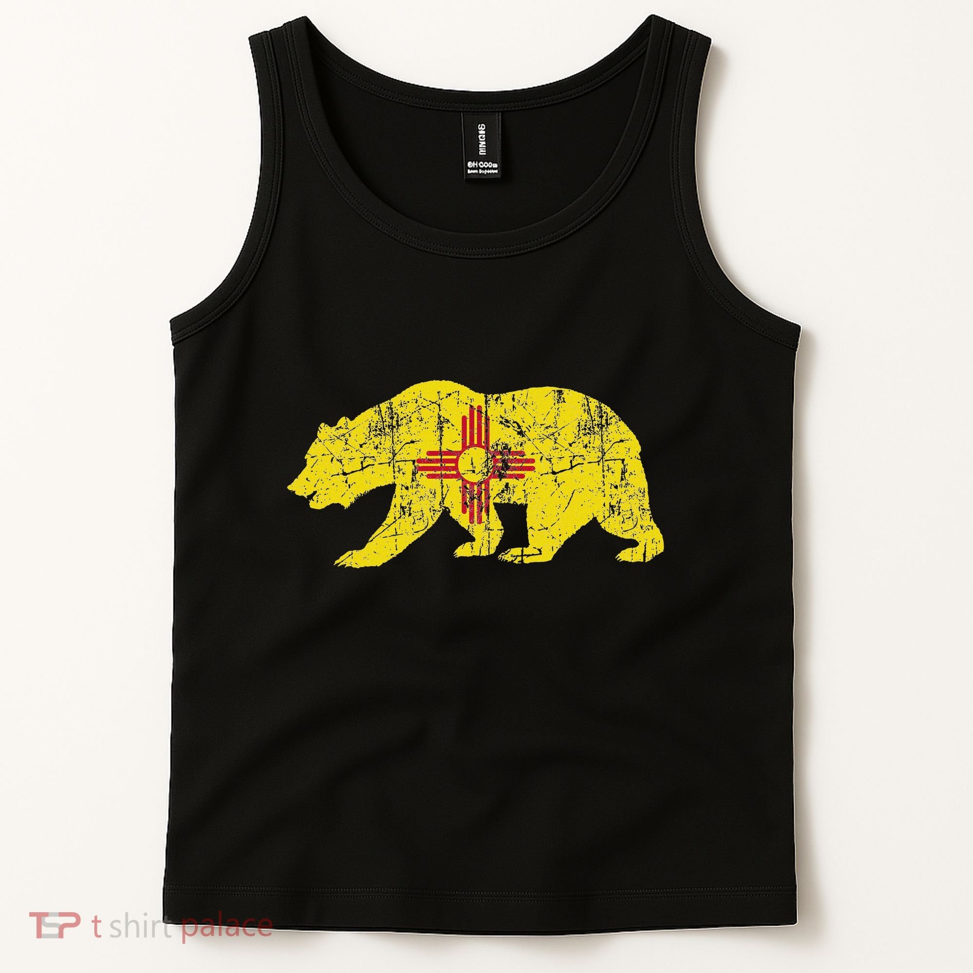 Usa State New Mexico Flag Bear Red Zia Sun Symbol Tank Top