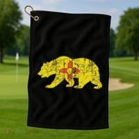 Usa State New Mexico Flag Bear Red Zia Sun Symbol Golf Towel thumb 1