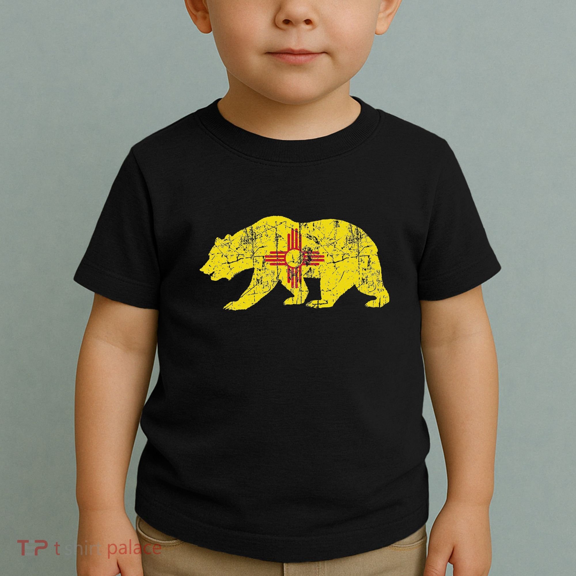 Usa State New Mexico Flag Bear Red Zia Sun Symbol Toddler T-Shirt