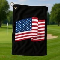 United States Of America Flag Waving Golf Towel thumb 1