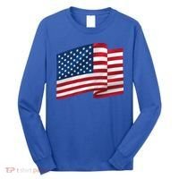 United States Of America Flag Waving Long Sleeve Shirt thumb 0