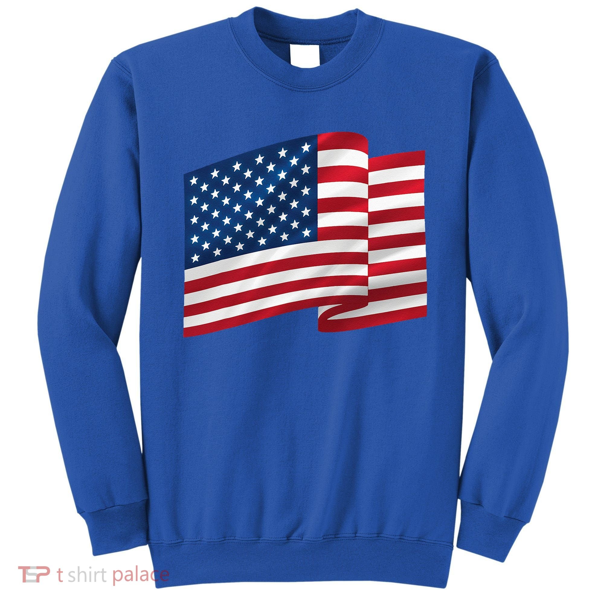United States Of America Flag Waving Sweatshirt