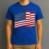 United States Of America Flag Waving T-Shirt thumb 3