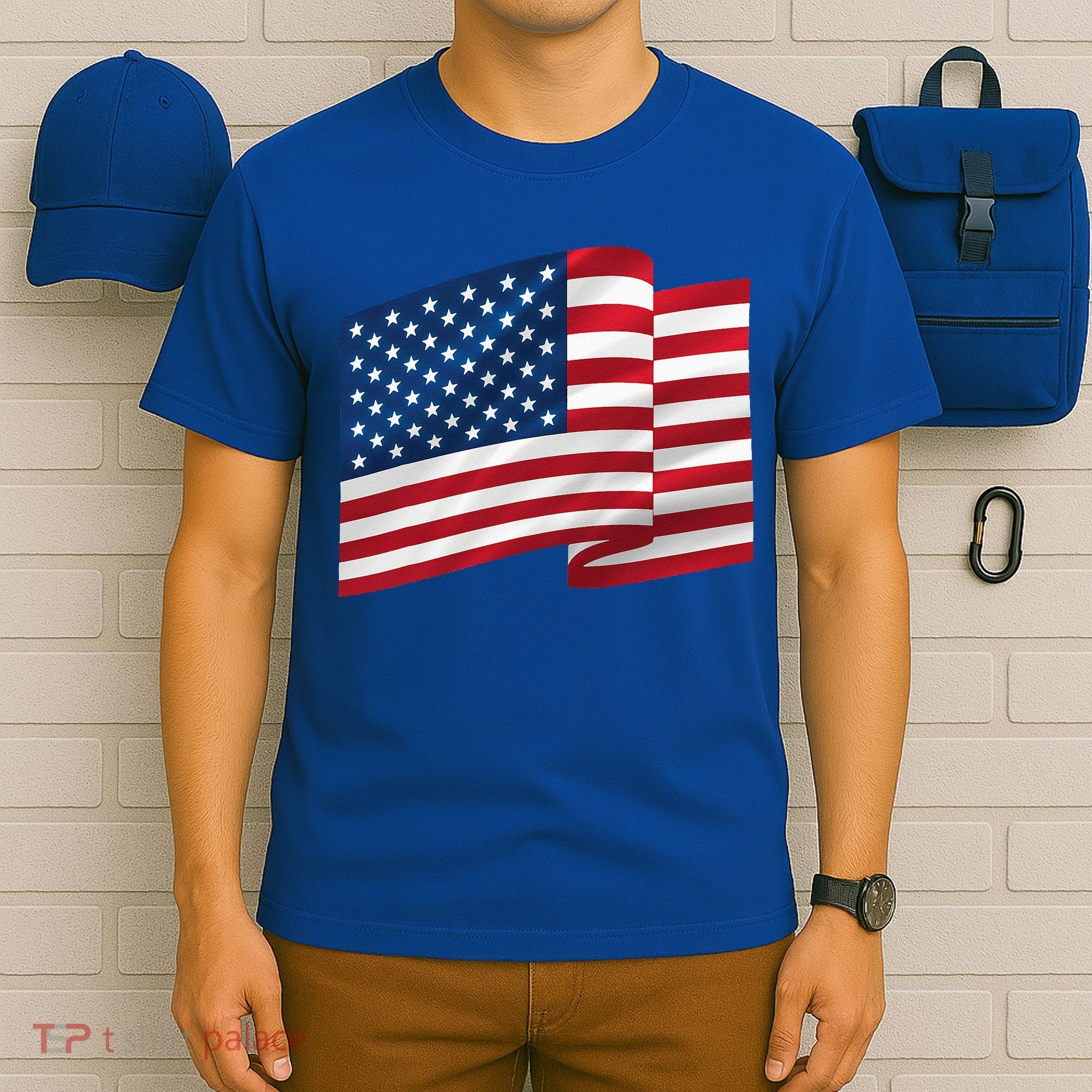 United States Of America Flag Waving T-Shirt