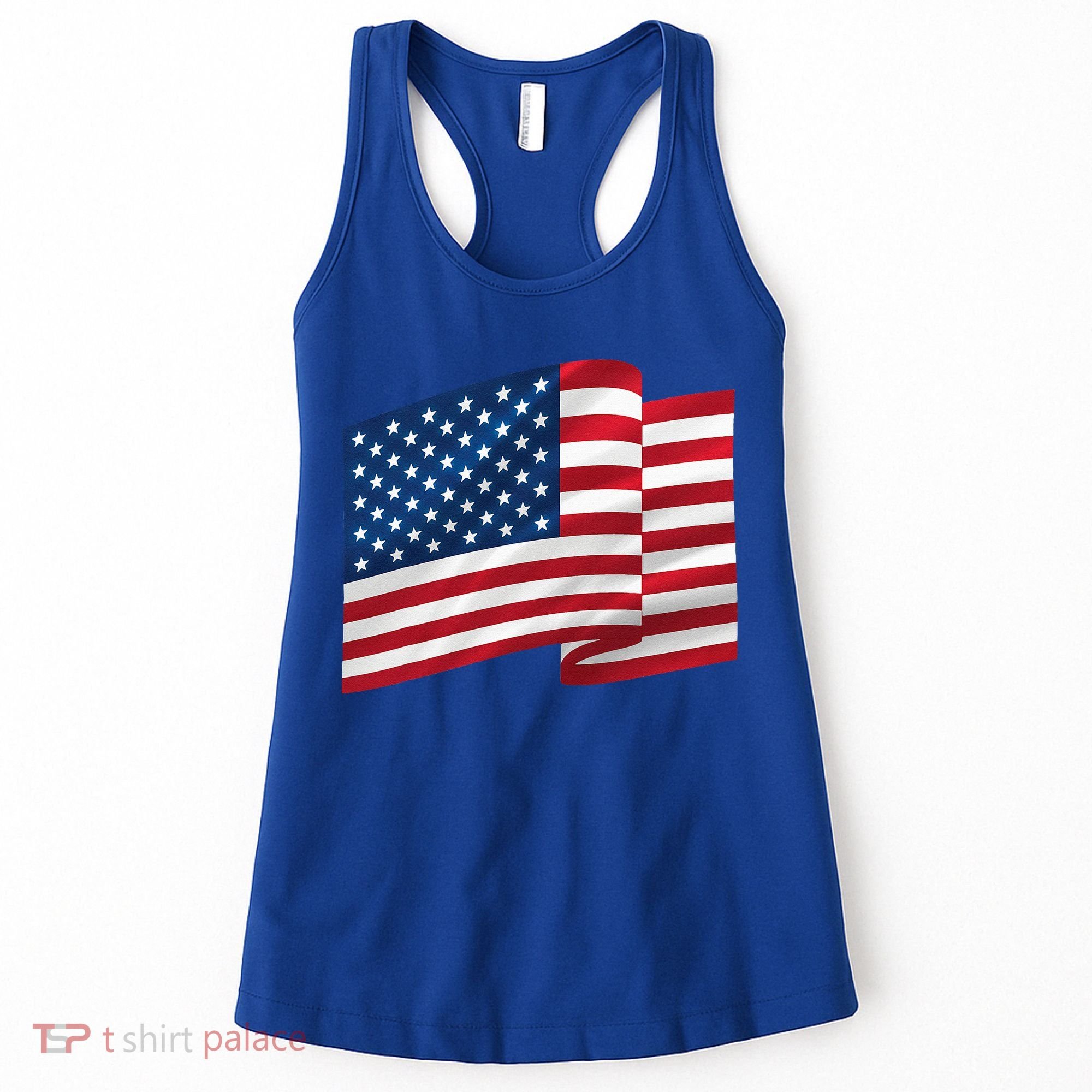 United States Of America Flag Waving Women's Tank Top