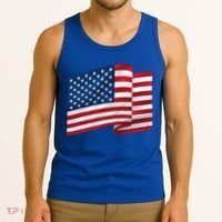 United States Of America Flag Waving Tank Top thumb 3