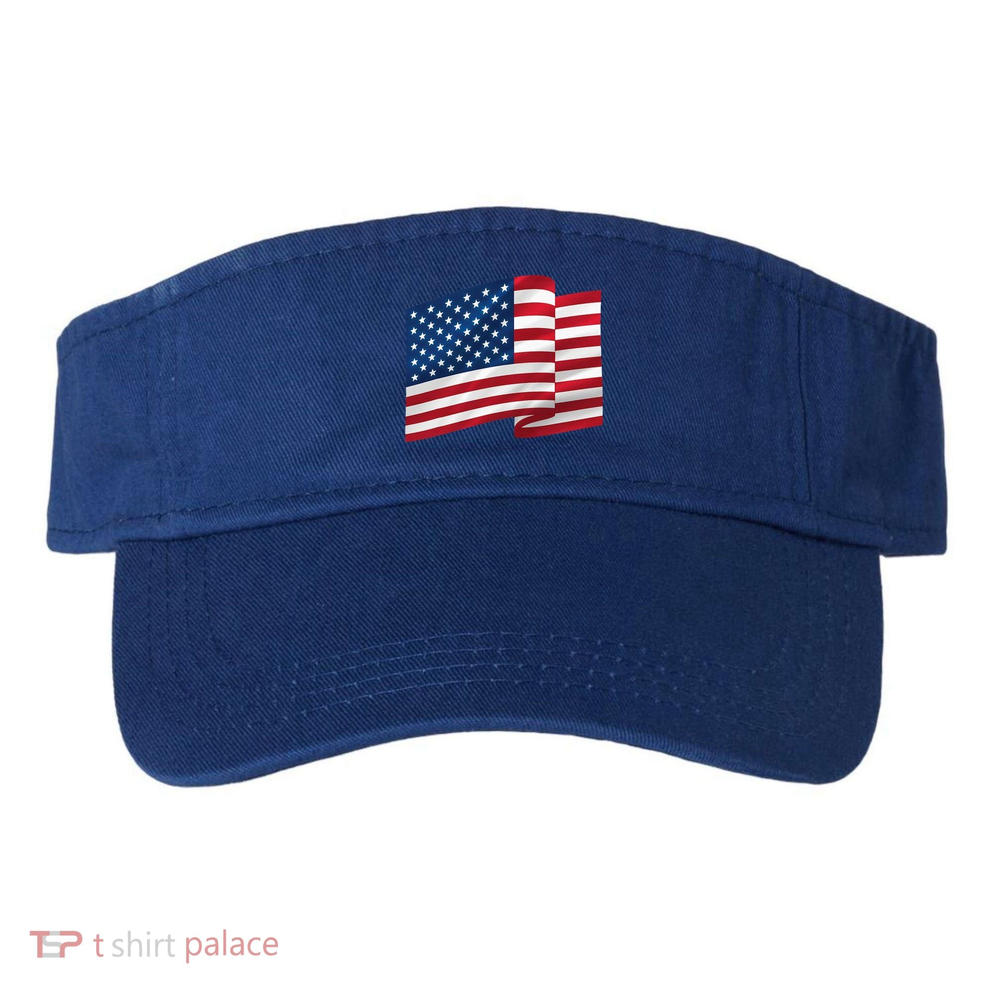 United States Of America Flag Waving Visor