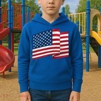 United States Of America Flag Waving Kids Hoodie thumb 2