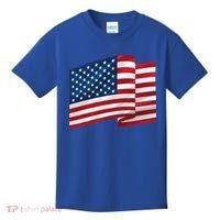 United States Of America Flag Waving Kids T-Shirt thumb 0