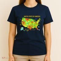 United States Of America Colorful Illustration T-Shirt thumb 4