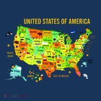 United States Of America Colorful Illustration T-Shirt thumb 7