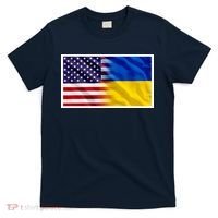 United States Of America I Stand With Ukraine Flag Support T-Shirt thumb 0