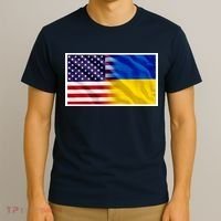 United States Of America I Stand With Ukraine Flag Support T-Shirt thumb 3