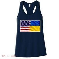 United States Of America I Stand With Ukraine Flag Support Women's Tank Top thumb 0