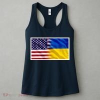 United States Of America I Stand With Ukraine Flag Support Women's Tank Top thumb 3