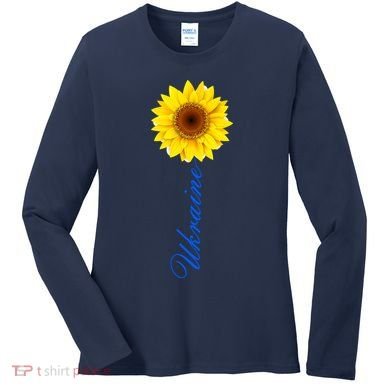 Ukraine Sunflower Peace Stop War Stand With Ukraine Women's Long Sleeve Shirt