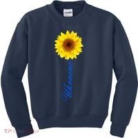 Ukraine Sunflower Peace Stop War Stand With Ukraine Kids Sweatshirt thumb 0
