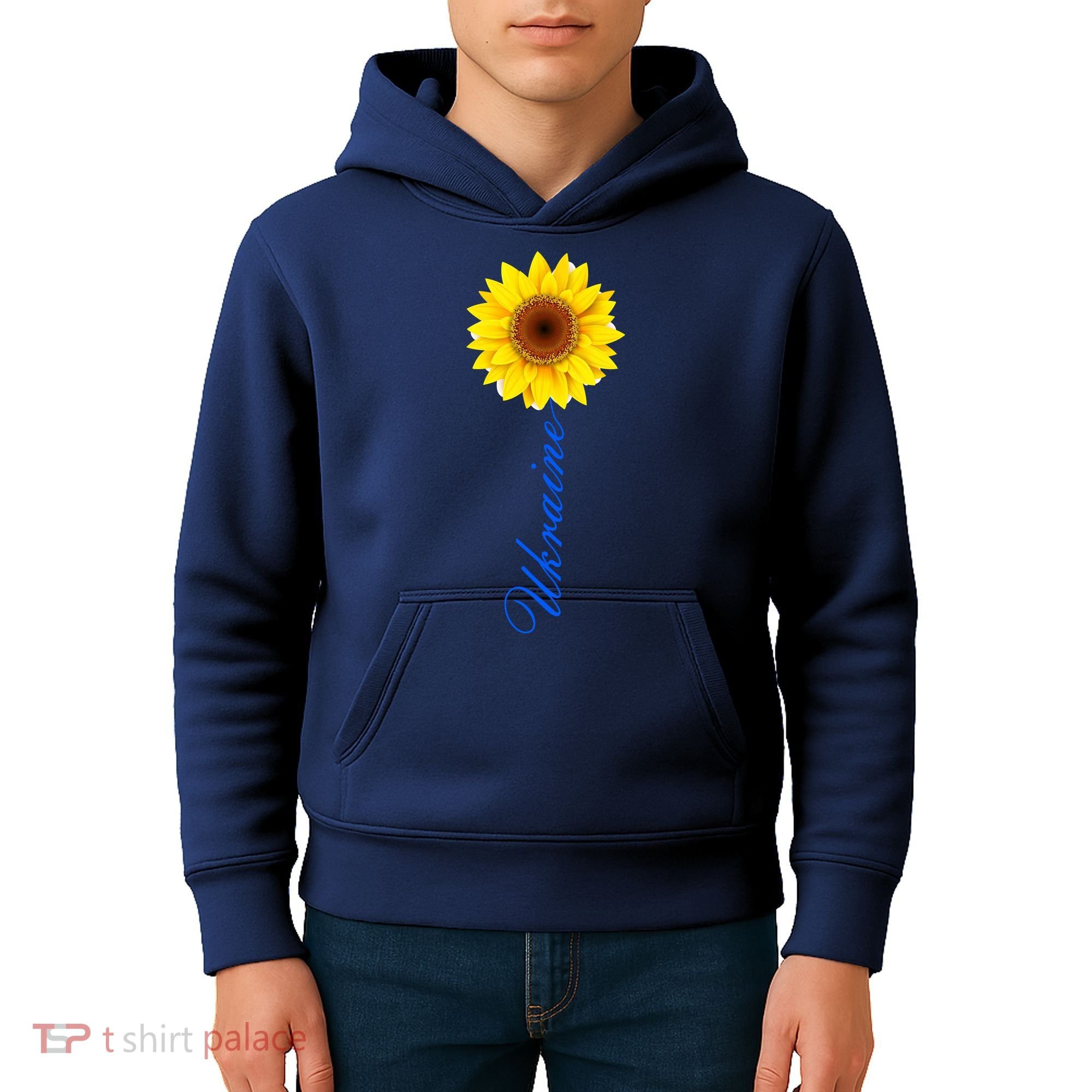 Ukraine Sunflower Peace Stop War Stand With Ukraine Kids Hoodie