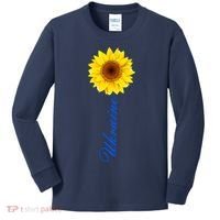 Ukraine Sunflower Peace Stop War Stand With Ukraine Kids Long Sleeve Shirt thumb 0