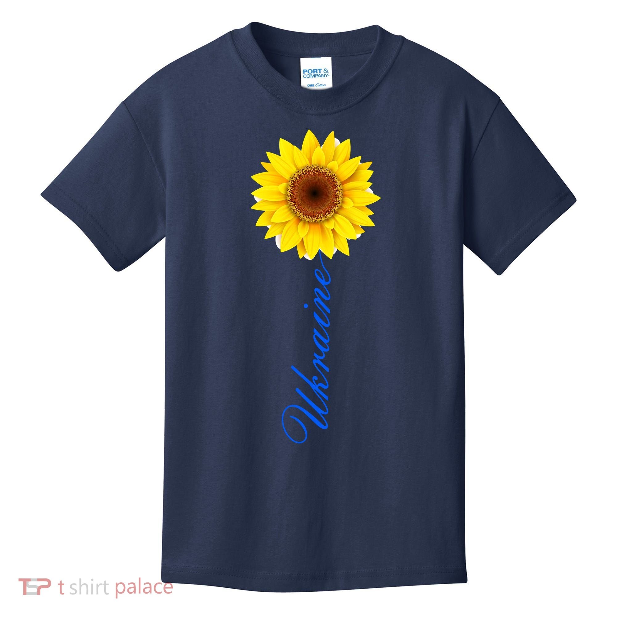 Ukraine Sunflower Peace Stop War Stand With Ukraine Kids T-Shirt