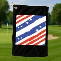 United States Patriotic Flag Golf Towel thumb 1