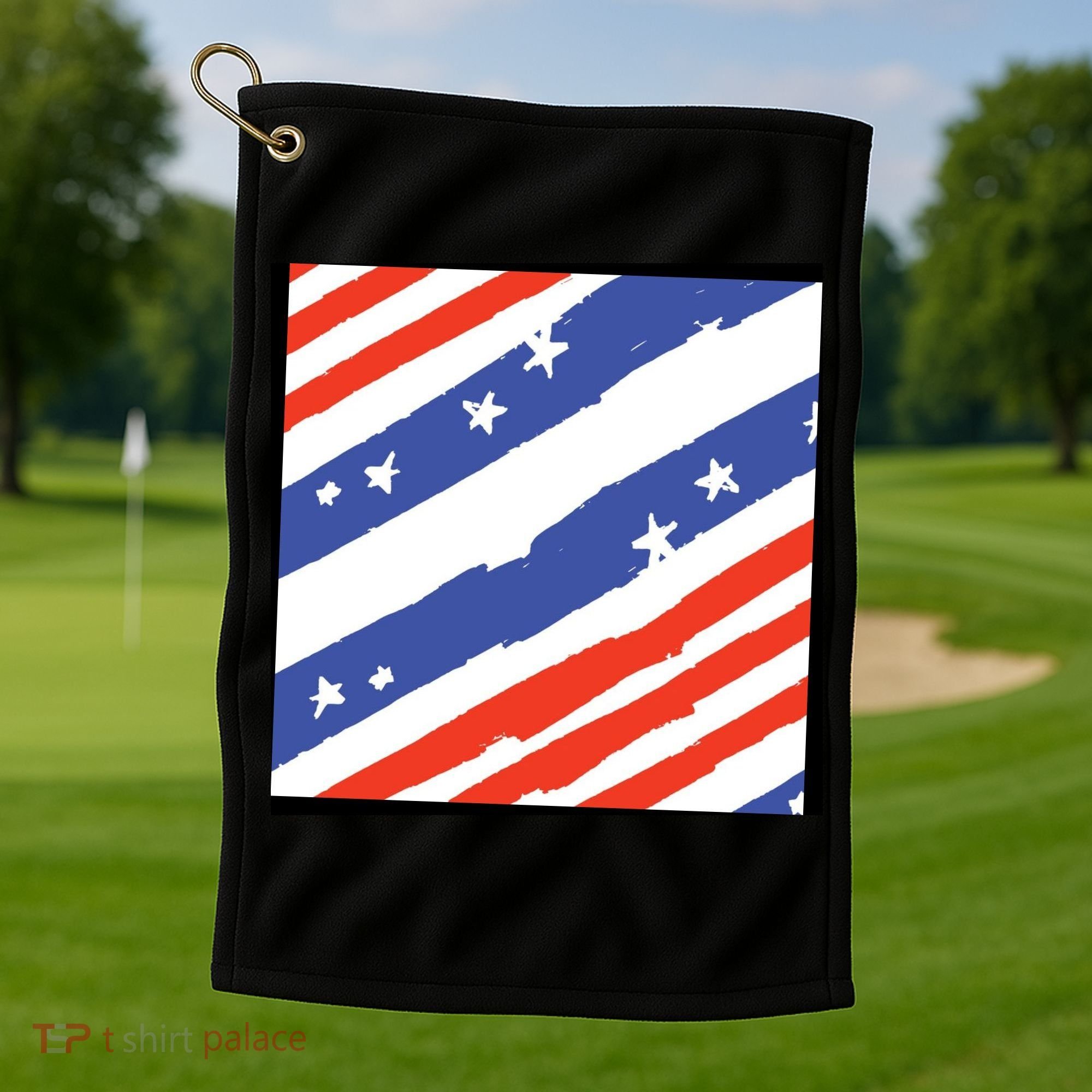 United States Patriotic Flag Golf Towel