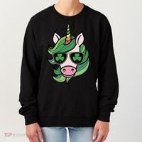 Unicorn St Patricks Day Cute Magical Women's Sweatshirt thumb 0