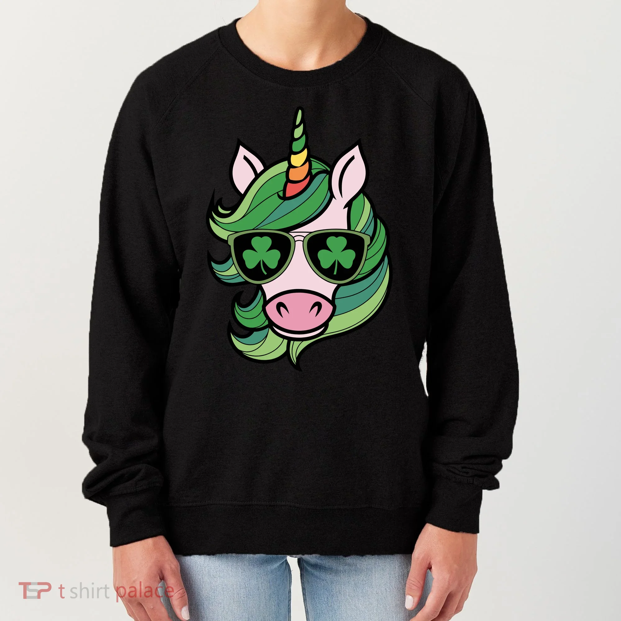 Unicorn St Patricks Day Cute Magical Women's Sweatshirt