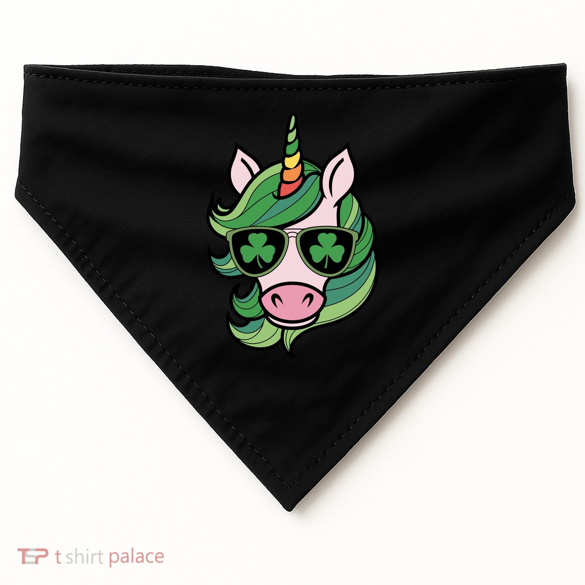 Unicorn St Patricks Day Cute Magical USA-Made Doggie Bandana