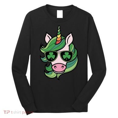 Unicorn St Patricks Day Cute Magical Long Sleeve Shirt