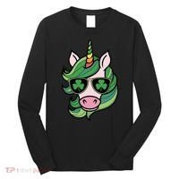 Unicorn St Patricks Day Cute Magical Long Sleeve Shirt thumb 0