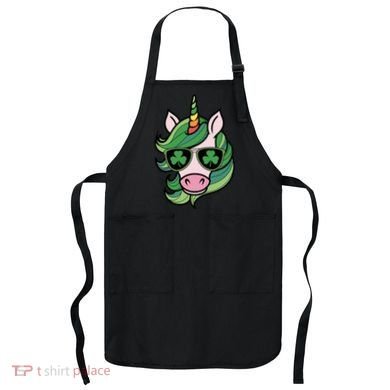 Unicorn St Patricks Day Cute Magical Apron