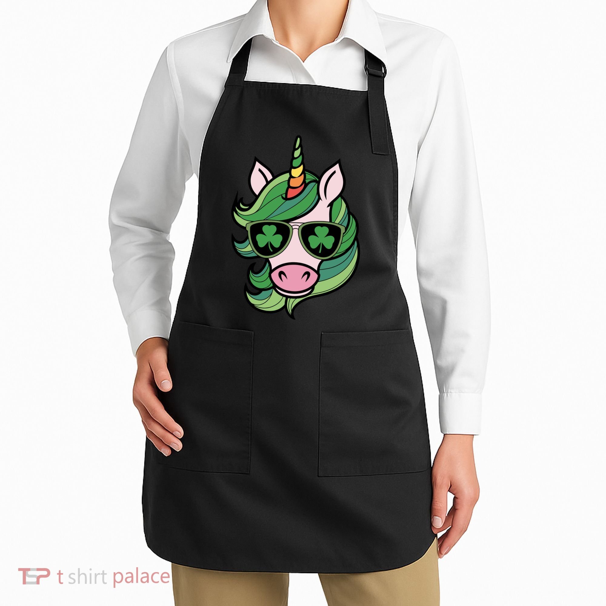 Unicorn St Patricks Day Cute Magical Apron