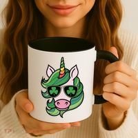 Unicorn St Patricks Day Cute Magical Coffee Mug thumb 3