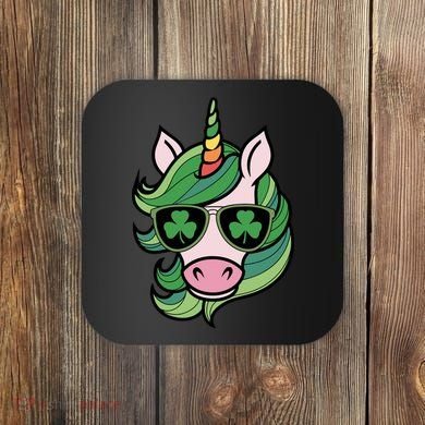 Unicorn St Patricks Day Cute Magical Coaster