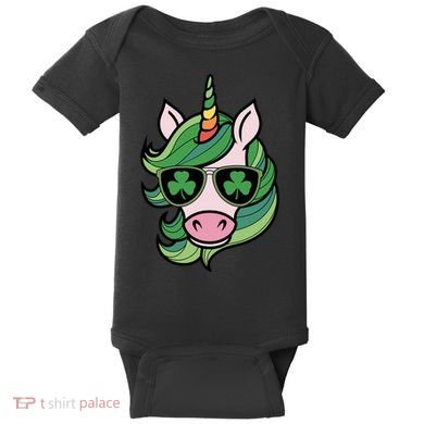 Unicorn St Patricks Day Cute Magical Baby Bodysuit