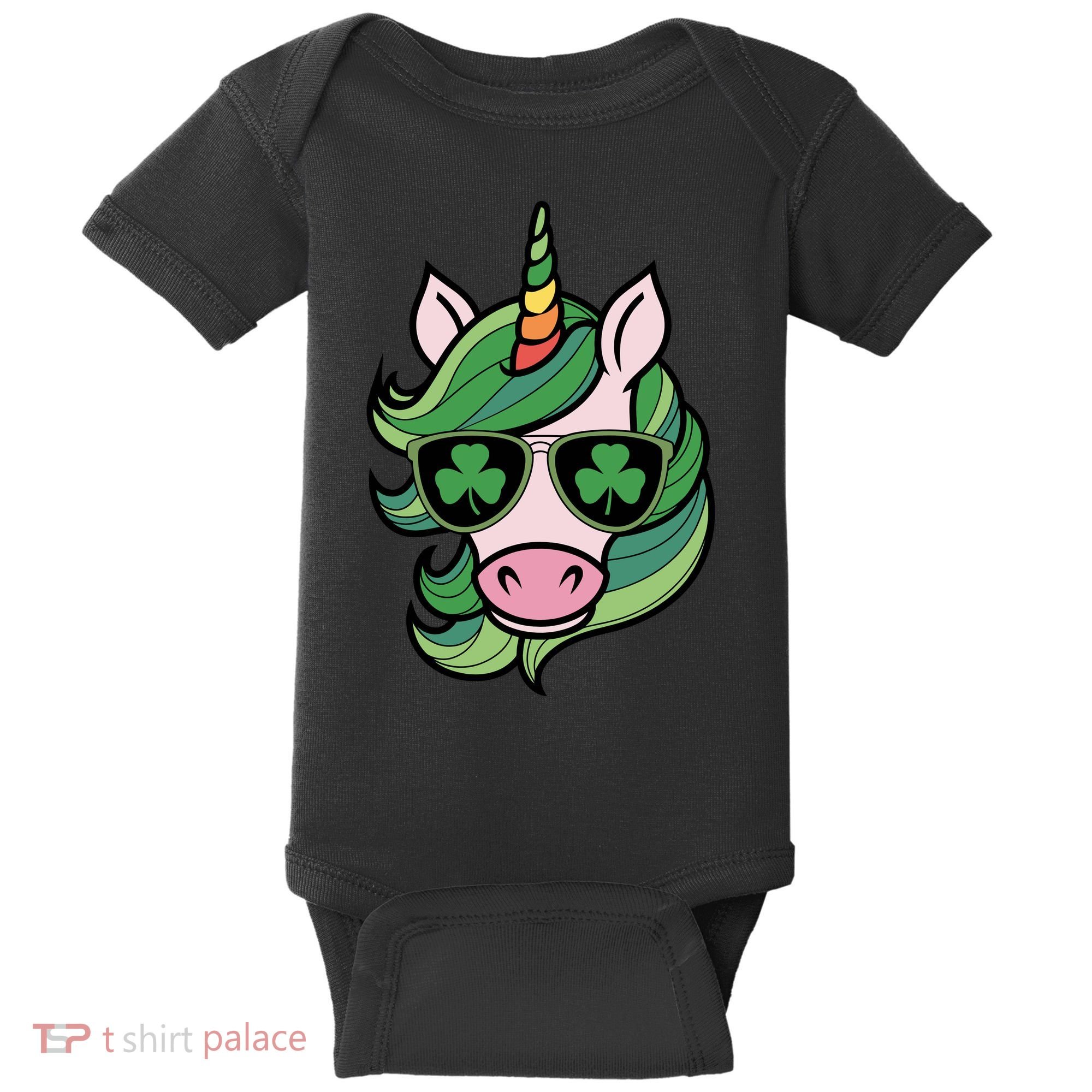 Unicorn St Patricks Day Cute Magical Baby Bodysuit