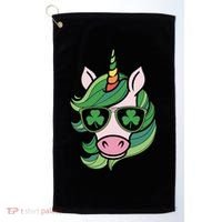 Unicorn St Patricks Day Cute Magical Golf Towel thumb 0